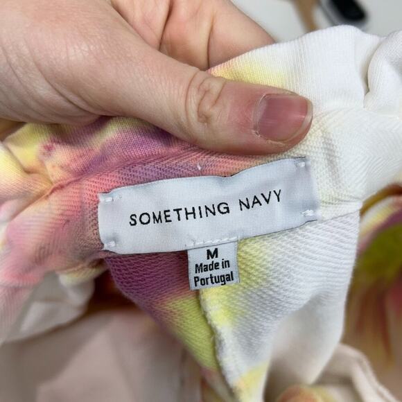 Something Navy Colorful Tie Dye Drawstring Cotton Sweats Sweat Pants Medium - Picture 6 of 7